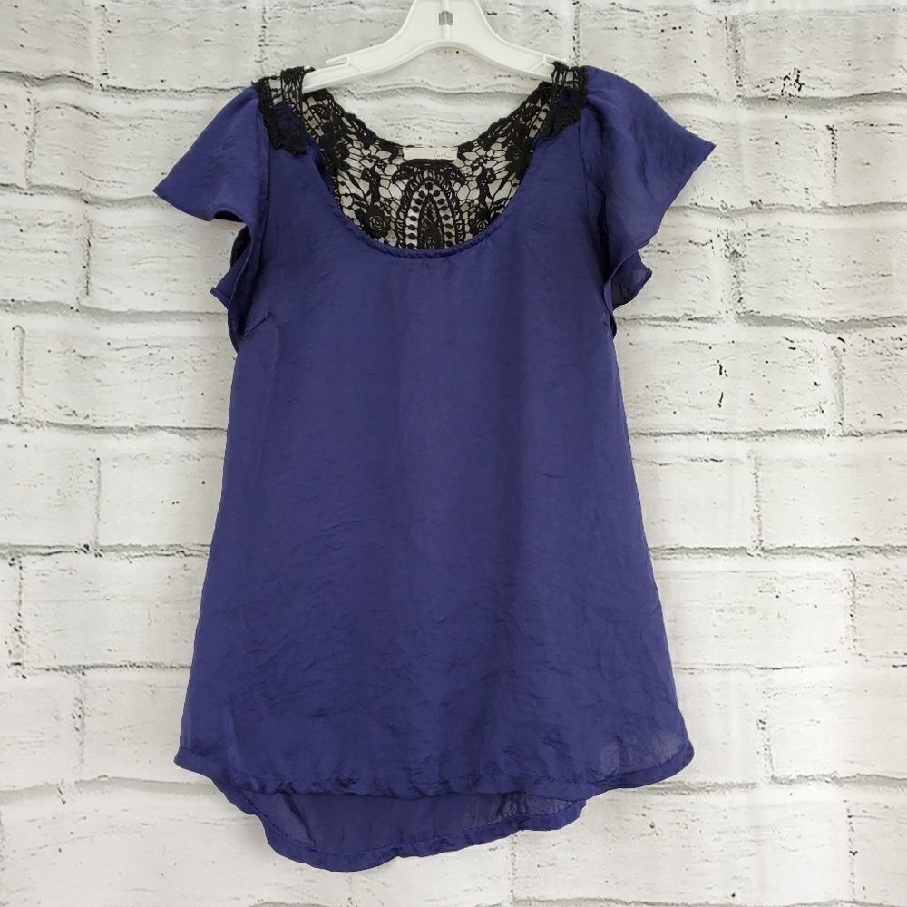 Lush flutter sleeve blouse shirt